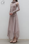 marc le bihan off shoulder turtleneck top 26952 E23 ROSE ANCIEN